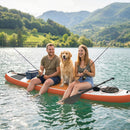 Tavola Sup Gonfiabile 320x82x15 cm Stand Up Paddle Antiscivolo in Plastica ed EVA Arancione      