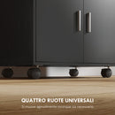 Mobile Cucina Multiuso 59x40x92 cm con Ripiano Estraibile in MDF Nero  