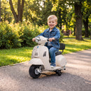 Moto Elettrica per Bambini 1,5-3 Anni Licenza Piaggio Mini Vespa GTS 66,5x38x52 cm 6 V con Batteria al Litio 2,5 km/h Max 25 kg Bianco      