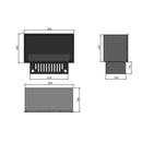 Camino a Vapore Elettrico da Incasso 80x45(64,8)x40 cm Invapo con LED RGB Nero