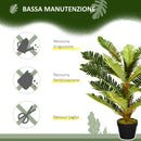 Pianta Artificiale di Palma con 18 Foglie Altezza 85 cm Vaso Incluso Verde      