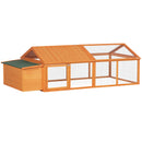 Pollaio da Giardino per 4-8 Galline con Rete Metallica e Tetto Apribile 240x112,5x76 cm in Legno Arancione