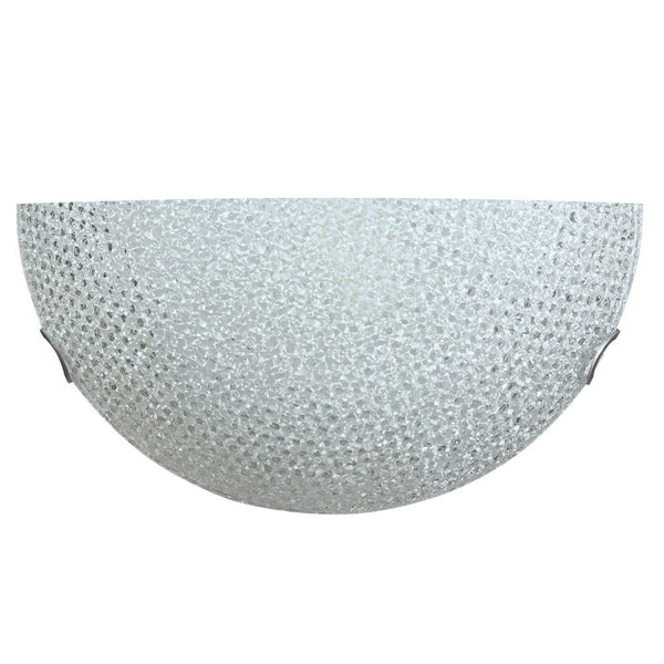 sconto Wandleuchte 1xE27 Haken Chrom Glasplatte Diamant Siebdruck Weiß E-Energy Cassandra