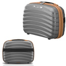 Set 4 Valigie Rigide Resistente a Urti Beauty Case in Polipropilene Grigio      