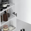 Armadietto con Specchio da Bagno con Mensole a Giorno 60x15x76cm Bianco  