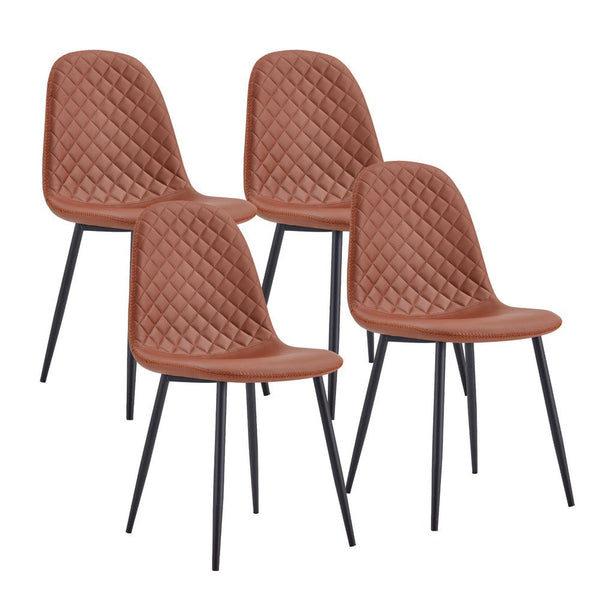 Set 4 Sedie 43x42x86 cm in Similpelle Trapuntata Bella Marrone Seconda Scelta online