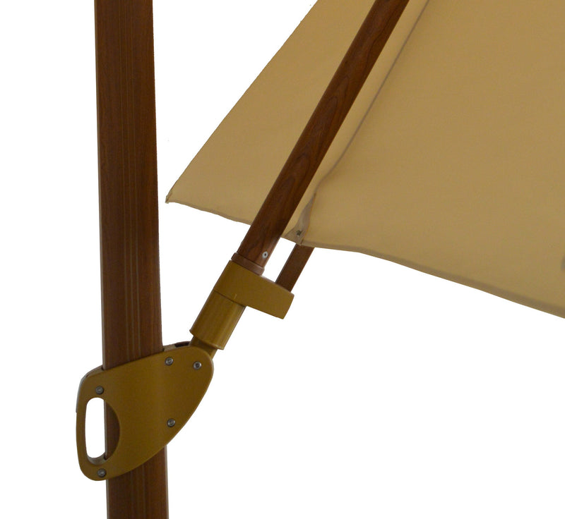 Ombrellone da Giardino Decentrato 3,3x3,3m in Alluminio Telo in Poliestere Trastevere Ecrù