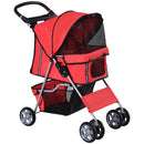 Passeggino per Cani Pieghevole Rosso 75x45x97 cm 