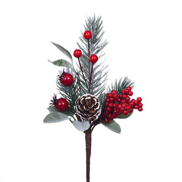 Set mit 24 Pflückbeeren mit Tanne H20 cm Rot prezzo