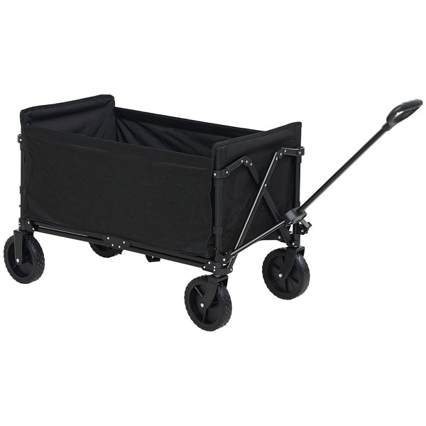 prezzo Carrello da Giardino 90x48x62 cm da 120L Pieghevole in Acciaio e Poliestere Nero