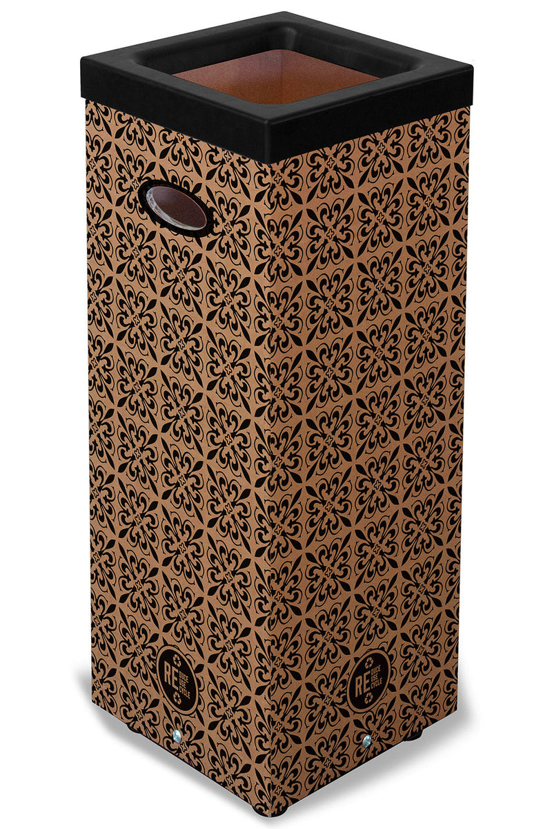 Pattumiera Per Raccolta Rifiuti 38x38xh80 cm in Cartone Con Stampa Grafica G1 Beige