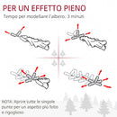 Mini Albero di Natale Ø43x60 cm con Luci LED 141 Rami con Pigne e Bacche Rosse Base in Cemento Verde      