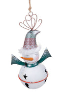 Set 2 Palle di Natale da Appendere Ø 11 cm in Metallo Tiffany Bianco