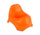 Kindertöpfchen 25x22 cm aus farbigem Kunststoff mit orangefarbenen rutschfesten Gummiauflagen