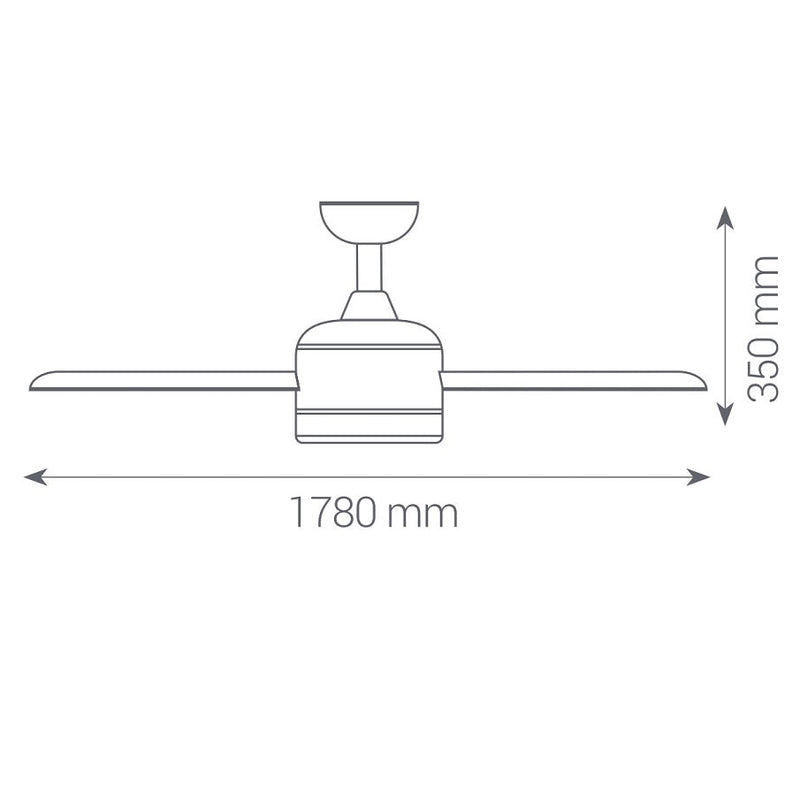 Ventilatore da Soffitto 3 Pale in Legno Ø178 cm 5 Velocità Sulion Taunus
