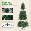 Albero di Natale Artificiale 180 cm 899 Rami con 250 Luci LED Bianche e Colorate 9 Modalità Verde      