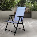 Sedia da Giardino in Tessuto Textilene Blu