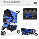 Passeggino per Cani Blu 75x45x97 cm 