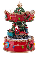 Giostra Carillon con Slitta con Musica e Movimento H16,5 cm in Resina