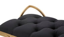 Panca Glam Luxy Nera 103x43x47 cm in Ferro e MDF e Spugna e Poliestere Nero e Oro