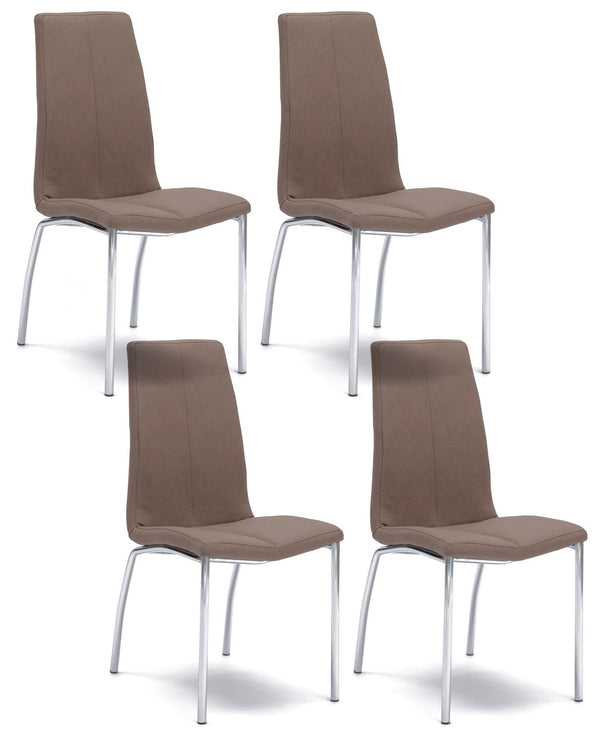 Set 4 Sedie 43x44xH92 cm in Similpelle e Metallo Viva Marrone Vintage sconto