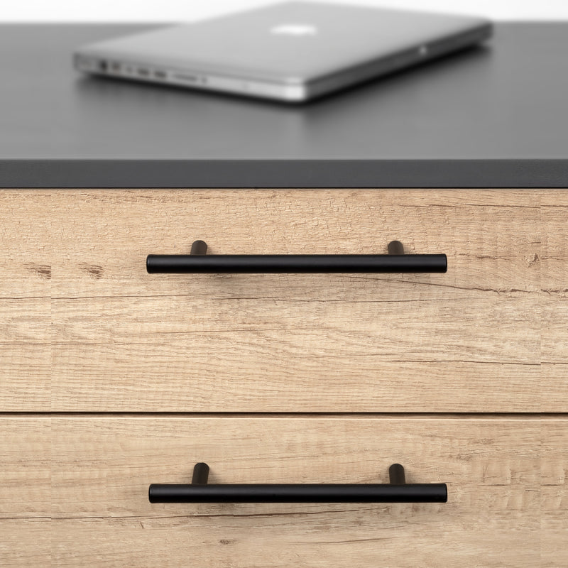 Maniglie per Mobile Interasse 160 mm Acciaio Inossidabile Cavo Verniciato Nero 25 Pezzi Emuca