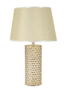 Lampada da Tavolo Glam Gold 30x47,5x30 cm in Ceramica Bianco/Oro