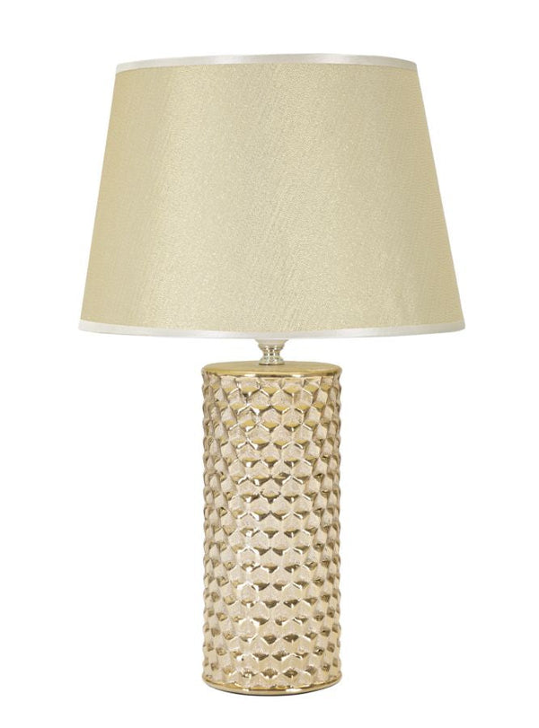 acquista Lampada da Tavolo Glam Gold 30x47,5x30 cm in Ceramica Bianco/Oro