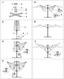 Ombrellone da Giardino Doppio Archimede 3x3 m in Alluminio Bianco Telo Bianco