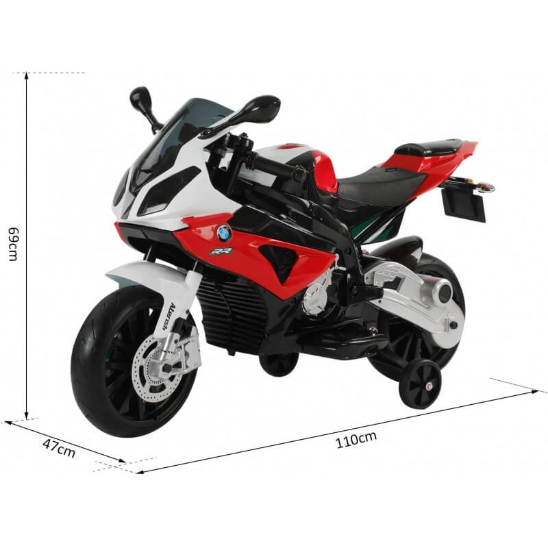 Moto Elettrica per Bambini 12V con Licenza BMW S1000RR Rossa