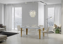 Tavolo Allungabile 160-420x90x77 cm Flame Bianco Frassino