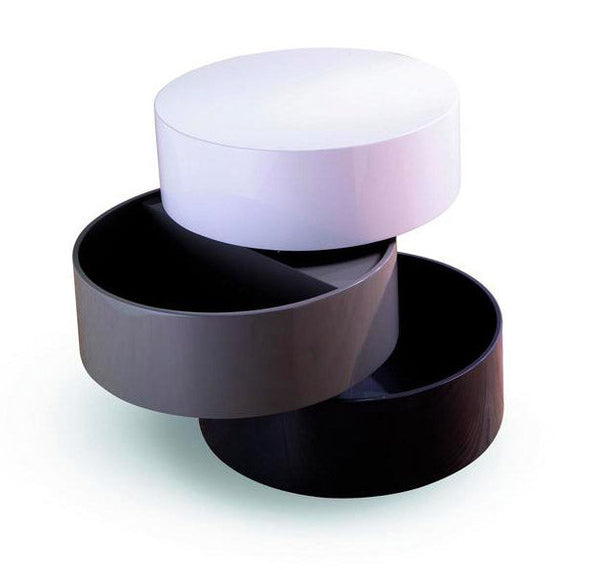 Drehbarer und aufklappbarer 3-teiliger Lampentisch Twist 2 sconto