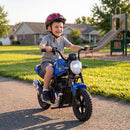 Moto da Cross Elettrica per Bambini 6-12 Anni 24 V 120x58x71,5 cm con Motore 180 W e Pneumatici in Gomma 30 cm Blu      