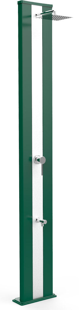 acquista Doccia Solare da Giardino 40L Miscelatore e Lavapiedi Arkema Dada S Fascia Inox Verde Scuro