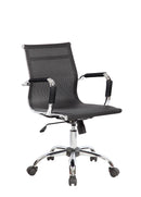 Poltrona da Ufficio Direzionale Dallas con Braccioli 54x62x92-102 cm in Rete Traspirante Nero      