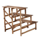 Scaletta Fioriera Portavasi da Giardino a 3 Ripiani in Legno di Abete 80x80x80 cm 