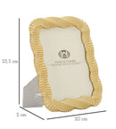 Cornice Bead Oro 20x2x25,3 cm in Poliresina e Vetro