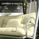 Set 4 Cuscini da Giardino per Schienale e Seduta con Imbottitura in Poliestere Crema      