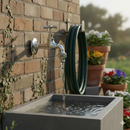 Rubinetto per Fontane in Ottone Cromato Lucido con Rosone