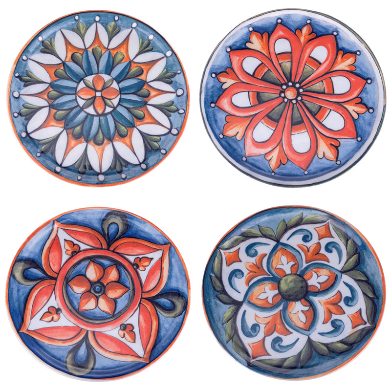 Set 4 Piatti Pizza Ø33x2 cm  in Porcellana VdE Tivoli 1996 Le Maioliche 