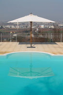 Ombrellone da Giardino 3x4 m Palo Ø60 mm in Legno Telo in Acrilico Danieli Sydney Ecrù