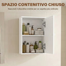 Mobiletto Bagno Pensile Sopra WC 30x14x50 cm con Ripiano Regolabile e Anta in MDF Bianco      