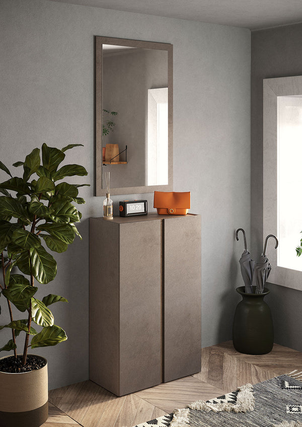 prezzo Mobile Multiuso 2 Ante con 5 Ripiani 70x35x111 cm Frame Bronzo e Mercure