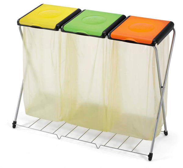 acquista Bauer Gimi Trio 3-Platz-Abfalleimer 106 x 40 x 82 cm in Stahl