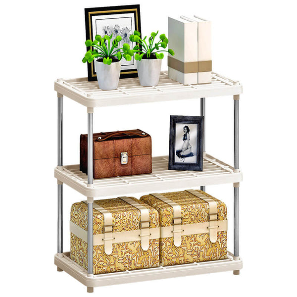 Regal 3 Regale 42 x 22 x 55 cm aus Metall und Kunststoff Will Silber/Weiß prezzo