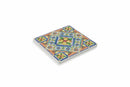 Set 6 Sottobicchieri Quadrati in Ceramica Fondo in Sughero 10x10 cm VdE Tivoli 1996 Costiera