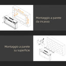 Camino a Bioetanolo da Incasso 90x15x40 cm 2 Bruciatori da 0,85L in Acciaio Inox Nero 