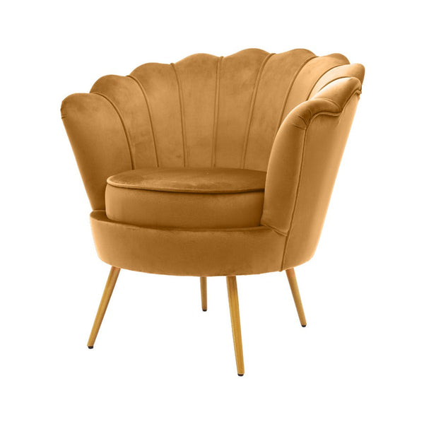 Poltrona da Salotto in Velluto Ventaglio Nocciola acquista