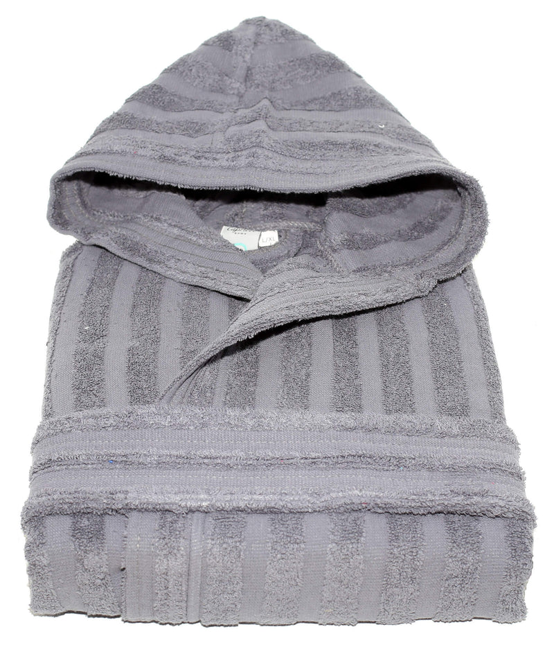Accappatoio in Spugna 100% Cotone Sally Lines Grigio Scuro Taglia S/M