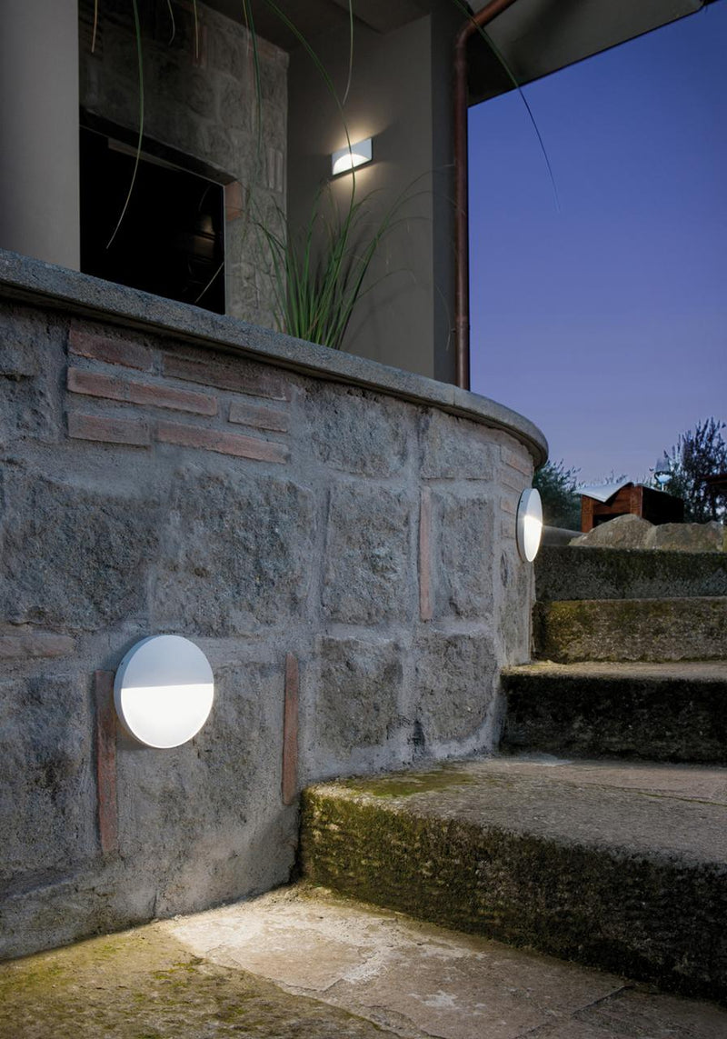 Faretto Segnapassi a Semi Incasso da Esterno a LED Piccolo Sovil Geo Round Marrone